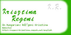 krisztina regeni business card